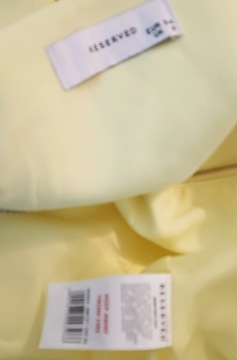 Reserved cytrynowy słoneczny płaszcz minimalistyczny pudełkowy XS