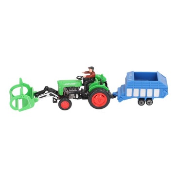 Тракторная игрушка 1:48, зеленая классическая модель с инструментом для остановки и отвода назад