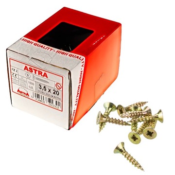 WKRĘT DO DREWNA 3,5x16 mm OCYNK ZŁOTY 100 SZT