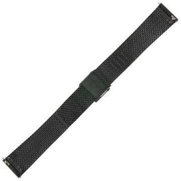 BISSET BM104 - Czarna - 16mm - Siatka - Stalowa bransoleta do zegarka