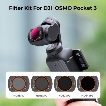 Набор фильтров для DJI Osmo Pocket 3 POLAR+ND 2в1 ND8 ND16 ND32 ND64 + СТЕКЛО