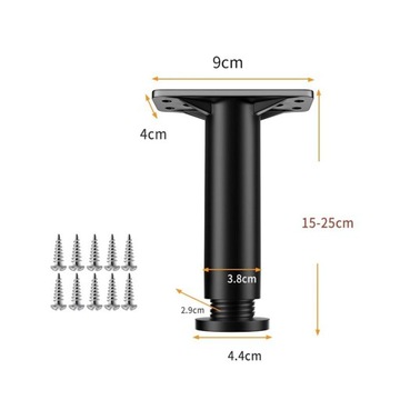 Опора балки кровати Стальная мебельная ножка с винтами 15 см.