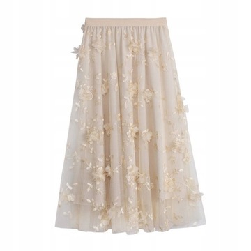 DAMSKA TIULOWA PLISWOANA SPÓDNICA DŁUGA