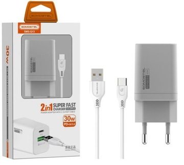 ŁADOWARKA SIECIOWA 30W + KABEL TYP-C USB + PD