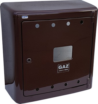 SKRZYNKA SZAFKA GAZOWA 60X60X25 BRĄZOWA BEZ PLECÓW