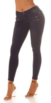 W782 ТЕМНО-СИНИЕ БРЮКИ С НИЗКОЙ ПОСАДКОЙ 40