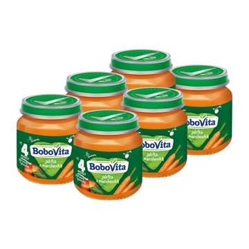 BoboVita Owoce Jabłka z marchewką ZESTAW 6x125g