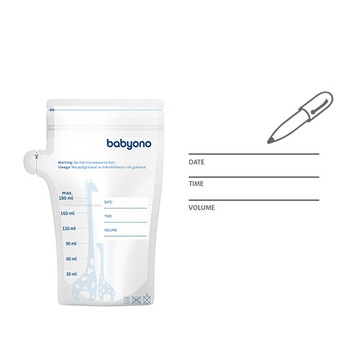 BABYONO WORECZKI DO PRZECHOWYWANIA MROŻENIA POKARMU 180ml 30szt 1084