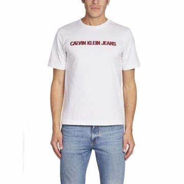 Calvin Klein Jeans koszulka męska biała r. XXL