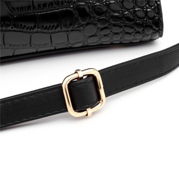 Женская сумка черная элегантная для работы EKO Snake Leather A4