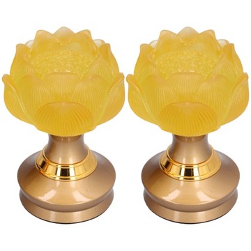 2 zestawy LED Lotosowa lampa Buddy imitowana
