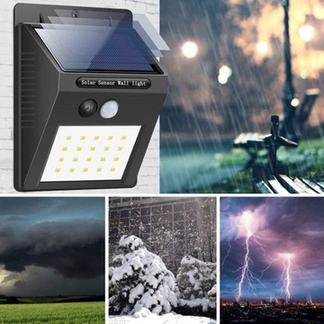 СОЛНЕЧНАЯ ЛАМПА 20 СВЕТОДИОДОВ С ДАТЧИКОМ ДВИЖЕНИЯ И СУМЕРКА