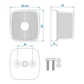 БОКОВОЙ ФОНАРЬ желтый 66х62мм (PM)
