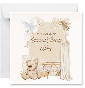 Zaproszenia na Chrzest Święty zaproszenie Chrzciny personalizowane koperta