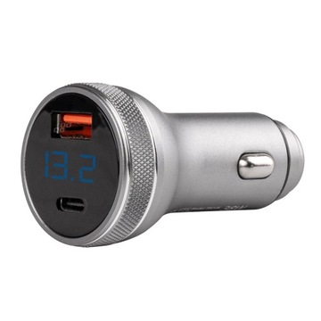 Быстрое зарядное устройство с вольтметровым алюминиевым USB C