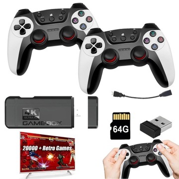 GRA TELEWIZYJNA KONSOLA BEZPRZEWODOWA 2 KONTROLERY 64G 20000 GIER 4K HDMI