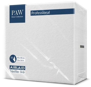 SERWETKI flizelinowe PAW 40x40 BIAŁE 50 szt. WESELE