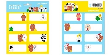Line Friends naklejki z postaciami na zeszyt