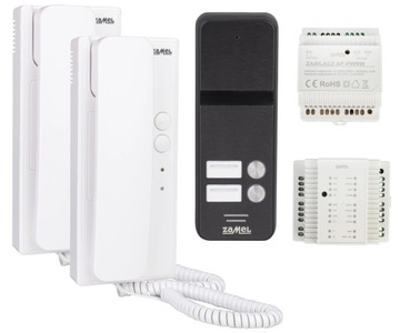 Domofon AS-102A Zestaw dwurodzinny Entra Zamel