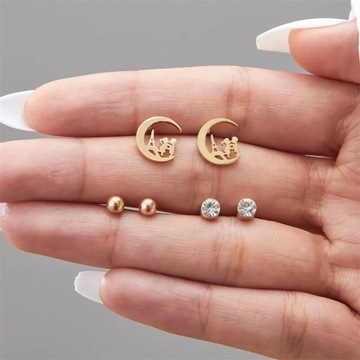 Stainless Steel Gold Color Mini Stud Earrings Cute