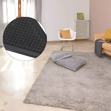 4 РЕЗИНОВЫХ УГЛОВЫХ ПРОТИВОСКОЛЬЗЯЩИХ НАКЛАДКИ ДЛЯ КОВРА + КОРОБКА