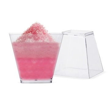 Pucharki do deserów plastikowe 10x90ml kwadratowe