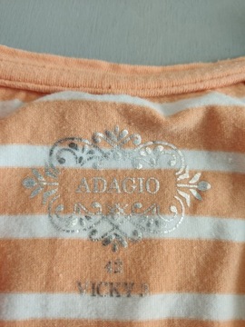 ADAGIO POMARAŃCZOWY T-shirt w PASKI rozm. 42