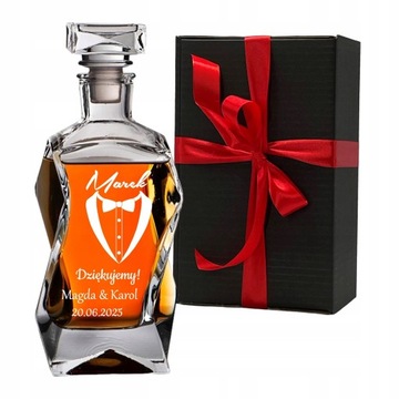 KARAFKA DO WHISKY Z GRAWEREM DLA ŚWIADKA URODZINY 18-99 PREZENT DLA NIEGO