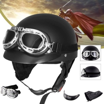 МОТОЦИКЛЬНЫЙ ШЛЕМ ДЛЯ ВЗРОСЛЫХ ПОЛУОТКРЫТЫЙ МОТОШЛЕМ С ЗАЩИТНЫМИ ОЧКАМИ