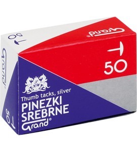 Pinezki srebrne opakowanie 50 szt. GRAND