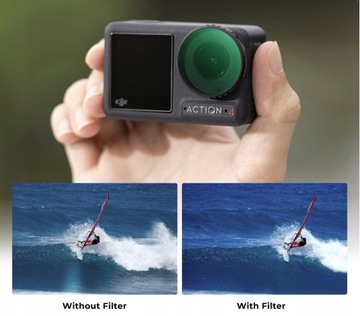 Набор из 3-х поляризационных фильтров CPL + UV + серый ND16 для DJI Osmo Action 4