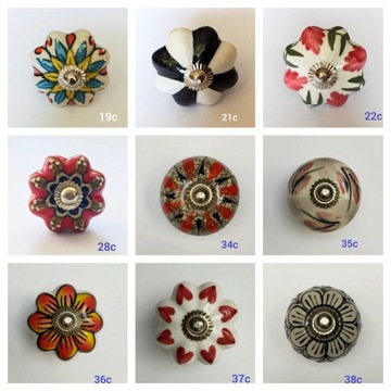 Gałka ceramiczna z Indii, uchwyt ceramiczny