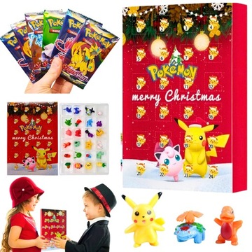 KALENDARZ ADWENTOWY 24 FIGURKI DNI ZABAWKAMI POKEMON DZIECI PREZENT ŚWIĘTA