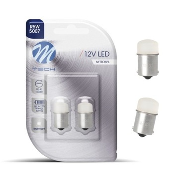 M-Tech Dioda Flux R5W R10W Ba15s 9LED 5mm biała