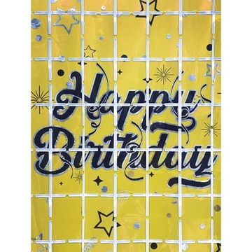 KURTYNA PANELOWA HAPPY BIRTHDAY ZŁOTA 1X2M ŚCIANKA