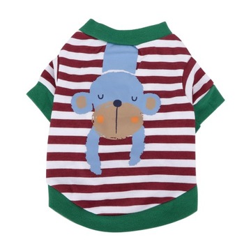 Pets Suit Cartoon Thin Dogs Shirt Stripe Bluzy z