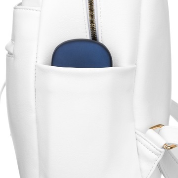 ROVICKY pojemny plecak damski miejski elegancki biały skóra ekologiczna