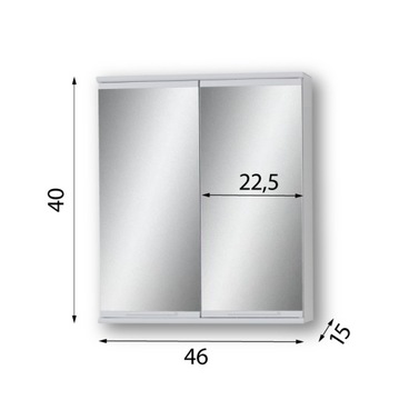 Szafka wisząca łazienkowa z lustrem D46/40