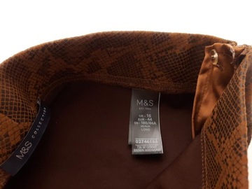 M&S powlekane SPODNIE RURKI mięsiste WĘŻOWE wysoki stan _ 44