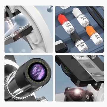 Оптический микроскоп Zoom 1200x Лабораторный набор 3 линз + аксессуары