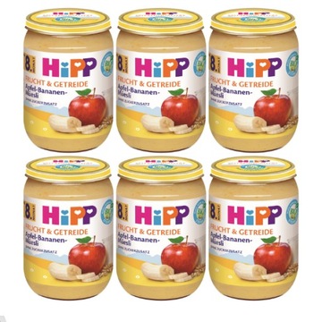 HiPP BIO Jabłka i banany z musli, 6x190g