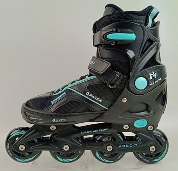 Регулируемые коньки RAVEN Pulse Black/Cyan 40-43 (OUTLET)