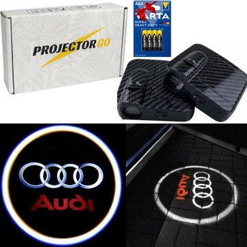 AUDI LED LOGO PROJEKTOR DO DRZWI AUTA BEZPRZEWODOWY HOLOGRAM POWITALNY LED