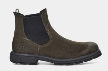 UGG SZTYBETY MĘSKIE SKÓRZANE WSUWANE LOGO 44 ŻTA