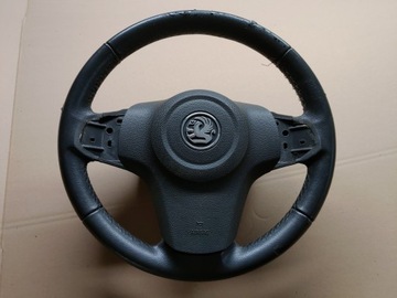 KIEROWNICA SKORZANA + PODUSZKA OPEL CORSA D