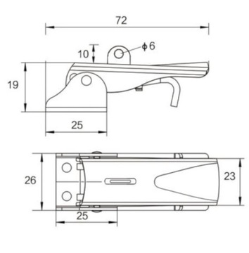 Защелка Kandahar R34C из нержавеющей стали 72,0 мм 1 шт.