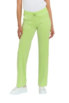 JUICY COUTURE - Welurowe zielone spodnie dresowe M