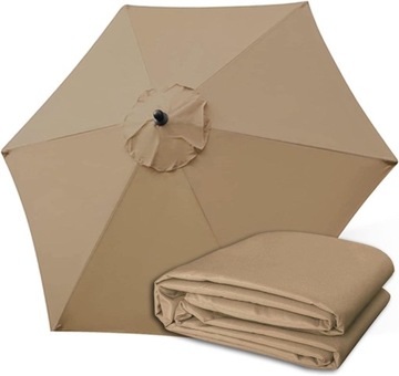Poszycie wymienne materiał parasola ogrodowego 6 ramion 270cm - khaki