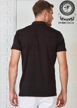 MONDO Premium Koszulka polo czarna suwak 3XL