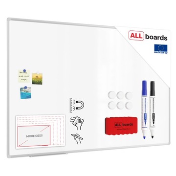 Белая сухостираемая магнитная доска 150х100, алюминиевая рамка + подарки